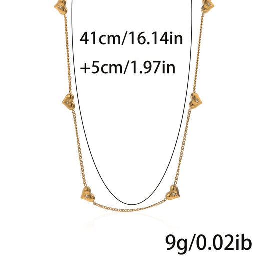 Lxalry 18K Golden-Plated Heart Necklace - Stainless Steel Hypoallergenic Jewelry, Tarnish-Free Minimalist Gift for Women, Wife, Mom, Girlfriend - Valentine's Day, Anniversary, Everyday Elegance