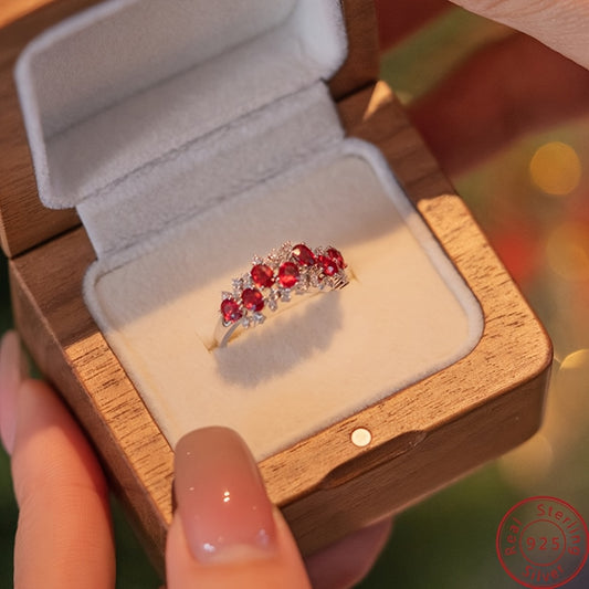 925 Silver Ring 1pc 925 Silver Boho-Inspired Stackable Ring with Cubic Zirconia | Lightweight, Vintage Style, Perfect for Daily Wear, Gifts, Parties & Holidays, Festive Gift Ring