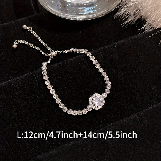 S925 Sterling Silver Moissanite SparklingFull Design Moissanite Bracelet, New Women'S Light Luxury Wristband, Suitable As A Gift For Your Girlfriend, A Perfect Gift