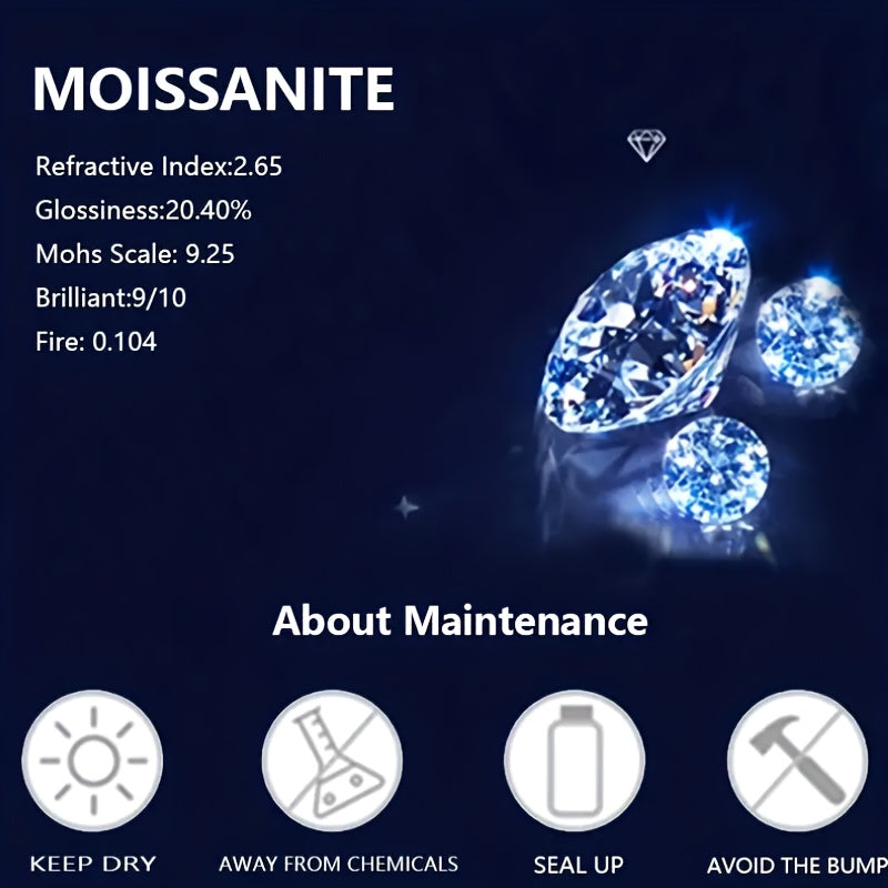 Elegant 0.5CT April Birthstone Moon & Star Design Ring, 925 Sterling Silveryy, 18K Golden Plated, with Synthetic Moissanite, for Women, Fashion Jewelry for Valentine'S Day, Suitable for Ages 15+