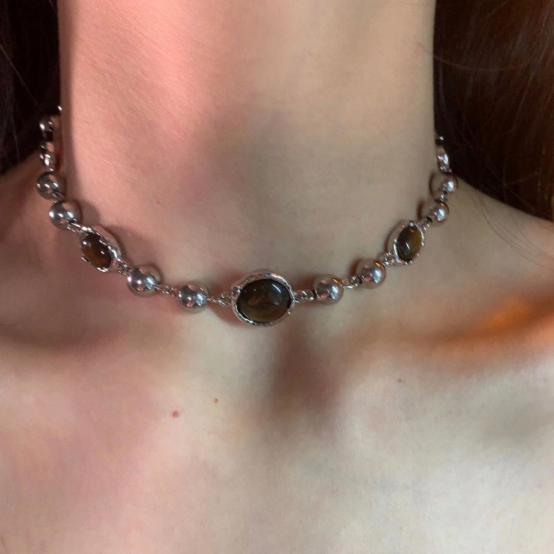 French High-End Necklace Summer Dopamine Bue Whiening Choker Necklace Hot Grl Cros-Flower Collarbone Chain Summer