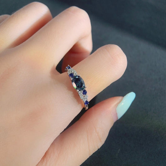 S925 Sterling Silvery 1 Carat 5*7 Oval Egg-Shaped Colorful Moissanite Commitment Ring Men And Women Anniversary Valentine'S Day Gift