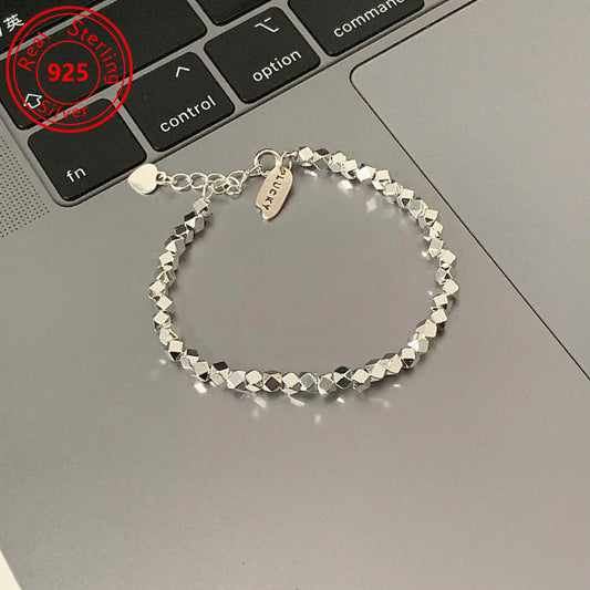 925 Sterling Silver Lucky High-end 925 Sterling Silver Geometric Lucky Bracelet - Low Allergenicity, Personalized Design - Suitable For All Kinds Of Party Occasions