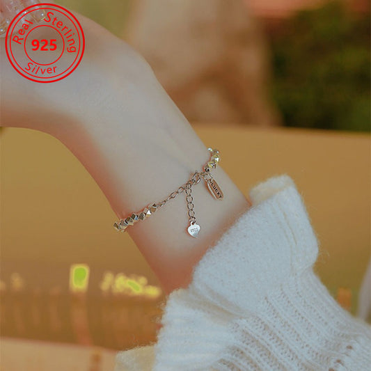 925 Sterling Silver Lucky High-end 925 Sterling Silver Geometric Lucky Bracelet - Low Allergenicity, Personalized Design - Suitable For All Kinds Of Party Occasions