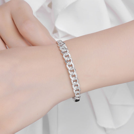 925 Silvery Set Moissanite Diamond Cuban Chain Bracelet Fashionable and Elegant Without Losing The Beauty of Both Men and Women Suitable for Daily Wear Birthday Parties Christmas Thanksgiving As A Gift To Family Friends Lovers Is A Very Decent Gift