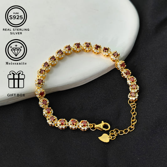 1pc, S925 925 Silver classic 0.1 carat Moissanite tennis bracelet, hypoallergenic for charming parties, a delicate and thoughtful gift for her or him, perfect for Christmas and Valentine's Day