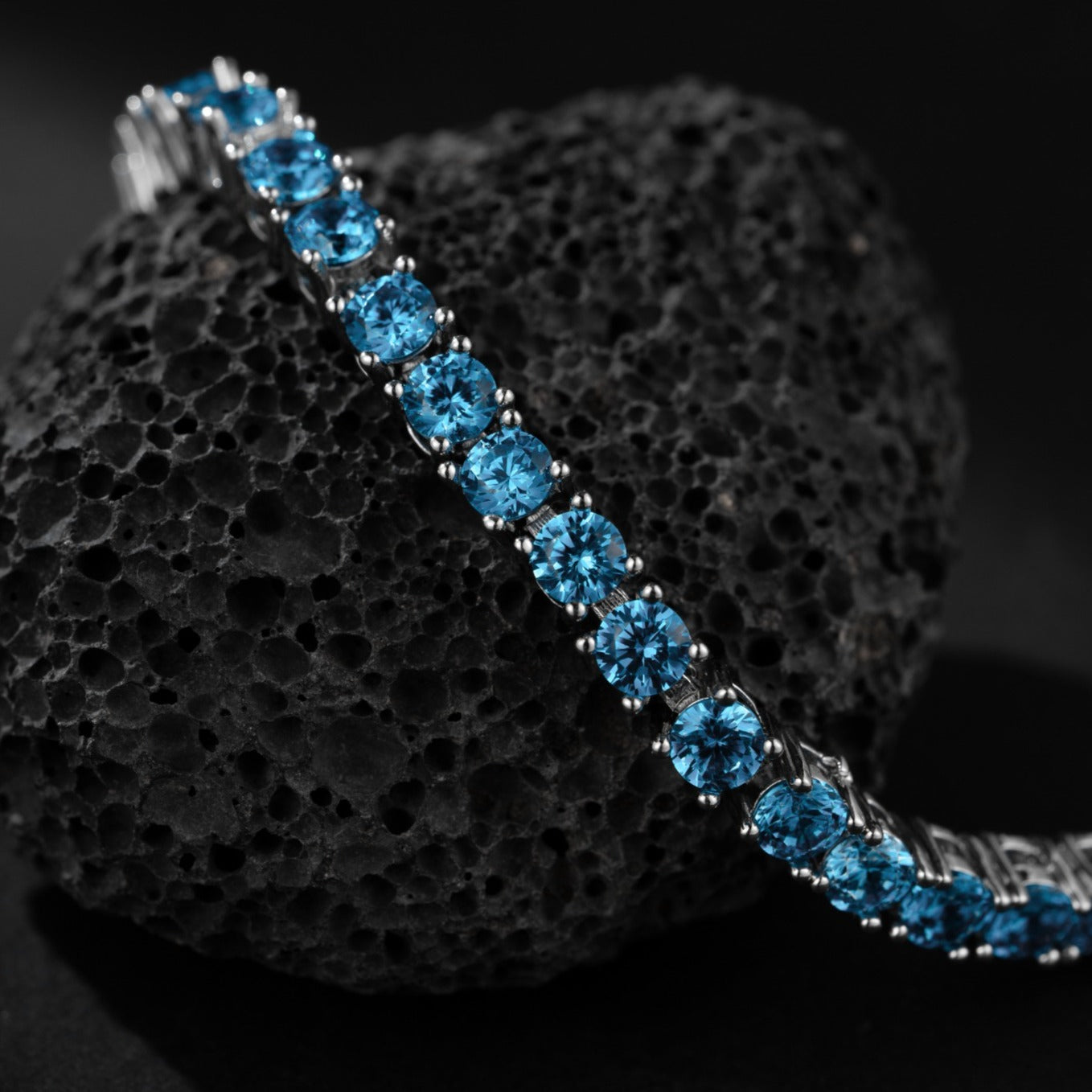 12.0 Carats Blue Moissanite Tennis Bracelet For Women Men, D Color VVS1 Round Cut, 925 Sterling Silver Hip-hop Bracelet, High Quality Jewelry For Daily Wear, Fine Fashionable Essential Items, Perfect Christmas Halloween Gifts For Women Men Wife Mom