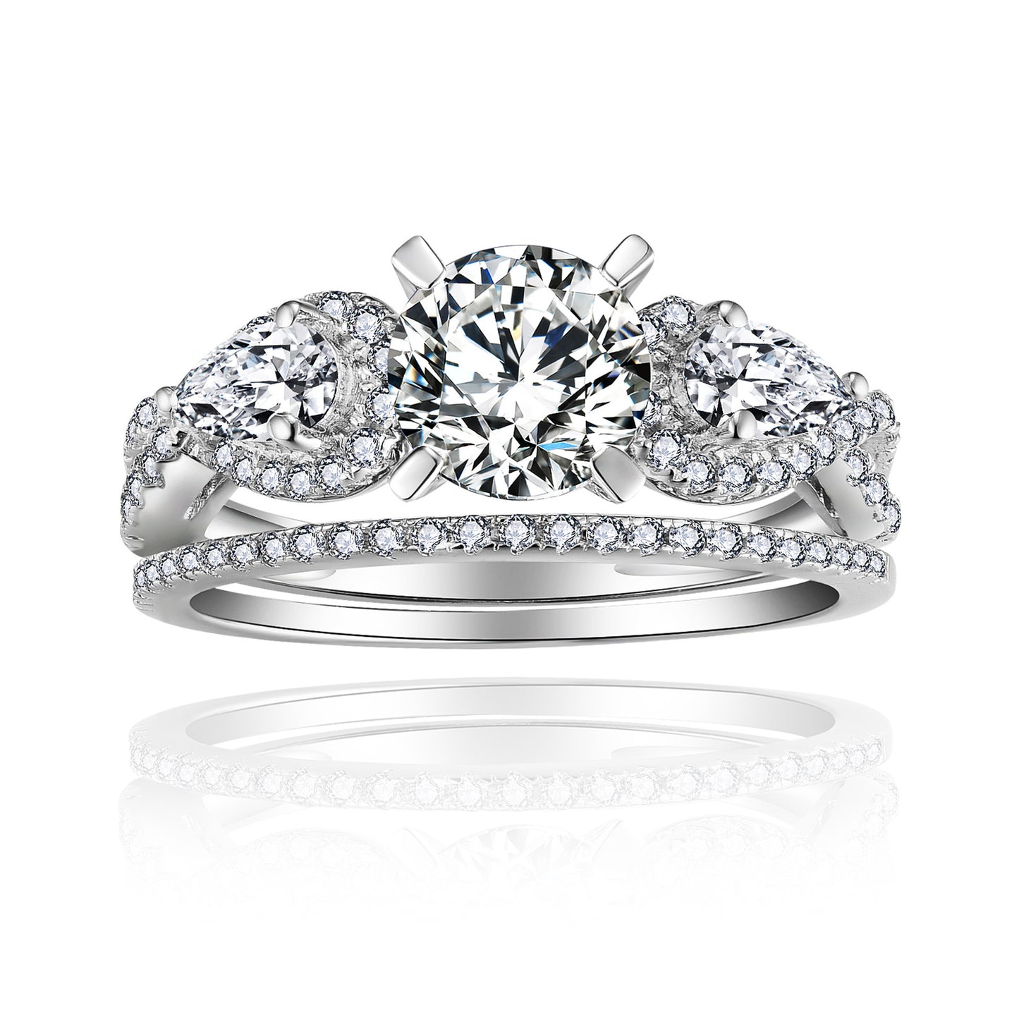 The New 6.5Mm Round 1 Carat Moissanite Ring Set for Men Is Versatile And Stackable
